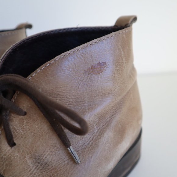 Lavorazione Artigiana Brown Leather Lace-Up Desert Ankle Boots, Size 6 - Picture 14 of 15